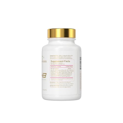 Premium Brain Booster para Mulheres – Suplemento Cerebral Feminino – Suplemento para Memória, Concentração e Energia Natural – Cafeína, AcetvI-L-Carnitina, Vitaminas B6 B12, 30 Porções - NZT-48
