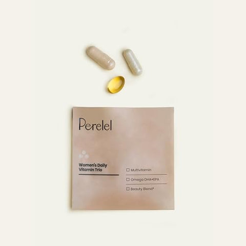 Trio Diário de Vitaminas para Mulheres – Vitaminas e Suplementos para Suporte Imunológico, Humor e Saúde Reprodutiva do Cérebro* – Fórmula Livre de Soja, Laticínios e Glúten, Não-OGM (30…) - Perelel