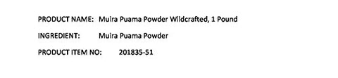 Muira Puama em Pó Selvagem, 454g - Starwest Botanicals