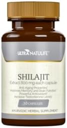 ULTRA NATU LIFE - UltraNatuLife Shilajit – 30 Cápsulas, Suplemento Herbal Ayurvédico, 800 mg Extrato