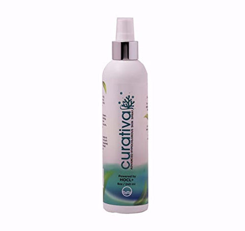 Curativa Bay Skin Beautiful - Curativa Bay Spray de Pele Hipoclorosa .02%%, Pele Limpa, Mais Eficaz para a Saúde Total da Pele e Base para todos os Cuidados com a Pele. 100%% Orgânico, Fabricado nos EUA, Resultados Incríveis 240 ml