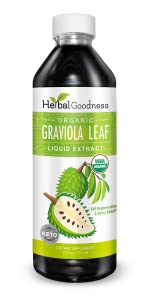 Extrato de Folha de Graviola Soursop 15X Força – Gotas Líquidas de Amargor de Soursop – Orgânico, Kosher – Suporte Celular, Regeneração, Alívio do Estresse, Impulso Imunológico, Relaxamento, 15ml - Herbal Goodness