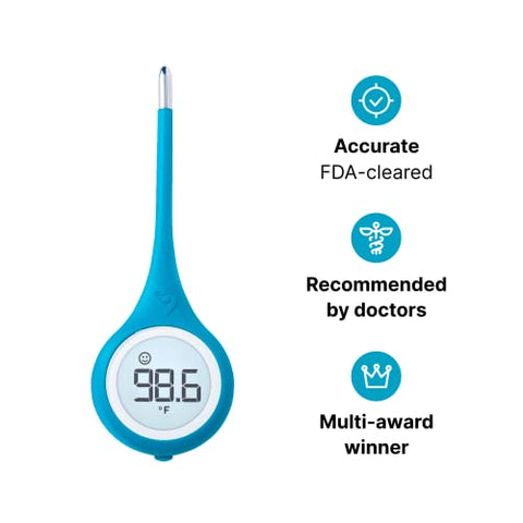 Termômetro Digital Kinsa Smart para Bebês, Crianças e Adultos – Leitura Rápida e Precisa de Temperatura Oral, Axilar ou Retal – Aprovado pela FDA – QuickCare