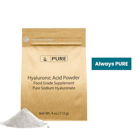PURE ORIGINAL INGREDIENTS - Hialurônico Puro em Pó Fino (4g) – Ingredientes Originais e Solúveis em Água