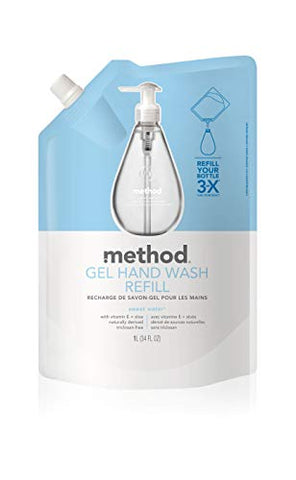 Recarga de Sabonete Líquido Method Gel, Água Doce, 1000 ml (Pacote com 3)