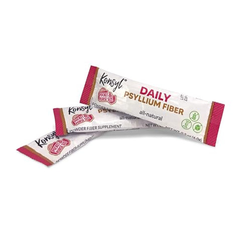 Daily – Pacotes de Palitos de Fibra de Psyllium – Suplemento de Fibra Solúvel Natural e Sem Glúten – Prático e Conveniente - Konsyl