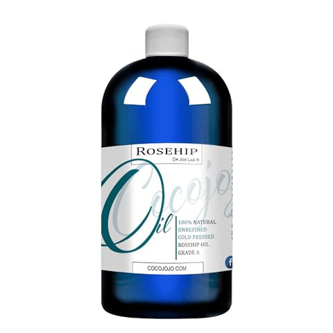 Dr Joe Lab - Óleo de Rosa Mosqueta Dr. Joe Lab – 473 ml – 100% Puro Não Refinado Extra Virgem Prensado a Frio Natural para Cabelo Pele Rosto Corpo Unhas Locs e Barba
