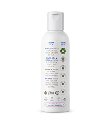 Óleo Natural para Cabelo de Bebê 10 em 1 The Moms Co. com Óleo de Argan, Marula, Abacate, Óleo de Bhringraj e Óleo de Amla Orgânico Certificado pelo USDA – 200 ml