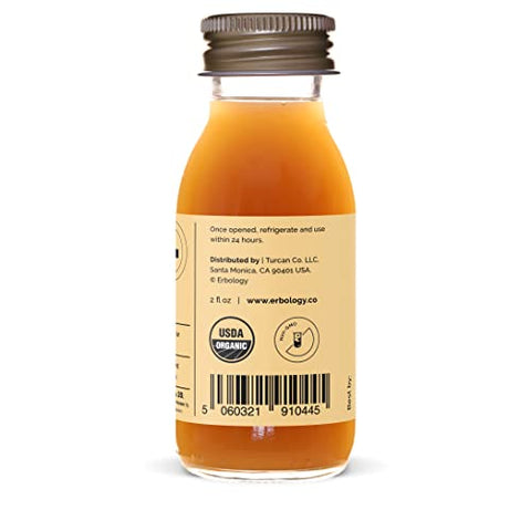 Erbology - Suco de Bergamota Orgânico 100%% Natural 12 Shots Diários (60ml) – Fortalece a Imunidade e Produção de Colágeno – Rico em Vitamina C e Flavonoides Bioativos – Direto da Fazenda na Itália