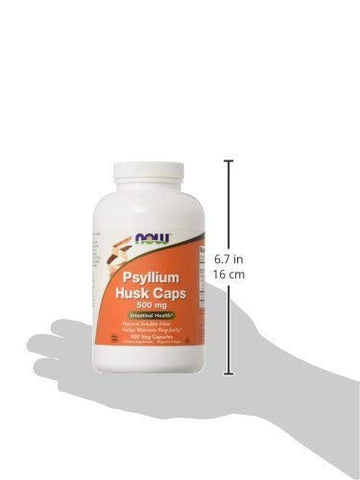 NOW Foods - Now Psyllium Husk Caps – Fibra Natural para Digestão Saudável – 100 Cápsulas