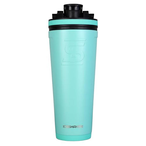 Garrafa Agitadora em Aço Inoxidável | 36oz, Menta | Mantém-se Gelada por 30 Horas | Copo Isolado com Agitador de Rosca | Copo Agitador sem Odor para Shakes de Proteína, Água - Ice Shaker