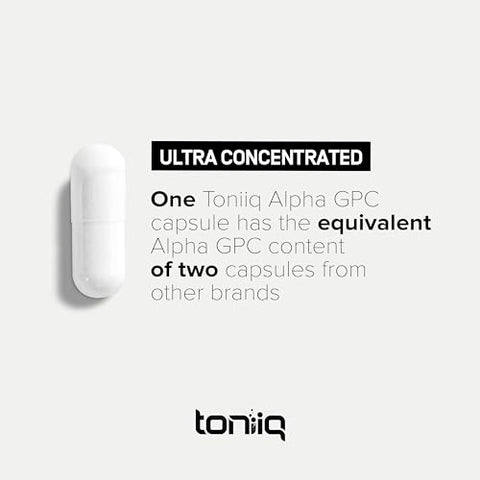 Alpha GPC Capsules Ultra Pura – Fórmula Concentrada de 600mg – Nootrópico Altamente Purificado e Bioacessível – 120 Cápsulas - Toniiq