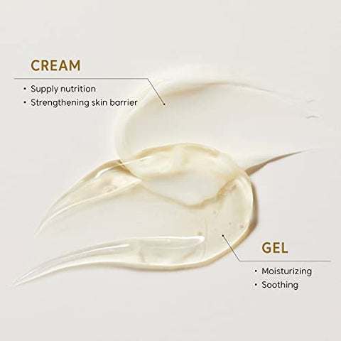 Gel e Creme de Arroz Puro, Extrato Exclusivo de Arroz Coreano Nutritivo, Testado por Dermatologistas, Ceramida, Hidratante Coreano para Pele Seca, Sem Fragrância, 80ml - THANKYOU FARMER
