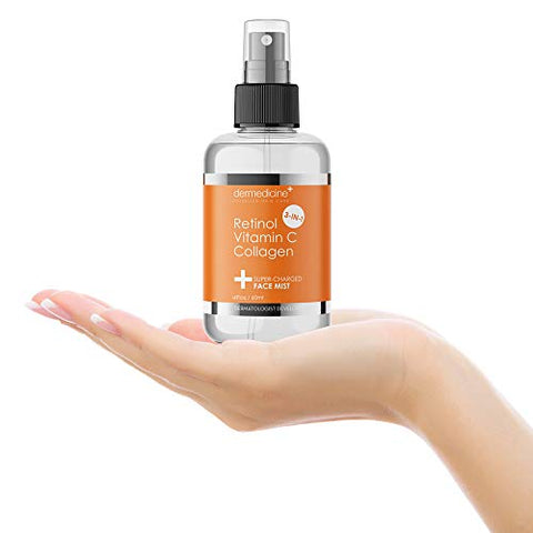 Dermedicine - Mist Facial Anti-Envelhecimento 3 em 1 Super Potente com Retinol, Vitamina C e Colágeno | Hidrata e Refresca : [nome da marca]