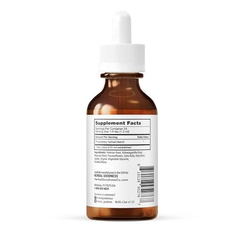Herbal Goodness - Drops Líquidos de Raiz de Valeriana Orgânica 60ml, Melissa, Suporte Natural ao Sono para Adultos, Descanse
