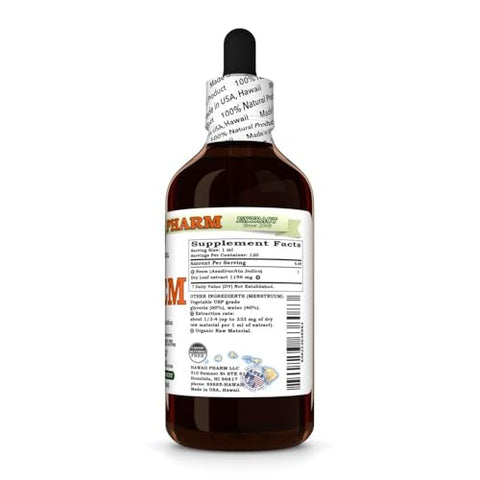 Neem Glicerito de Folha Seca de Neem Orgânico, Extrato Líquido Sem Álcool, Hawaii Pharm, EUA 2×120 ml