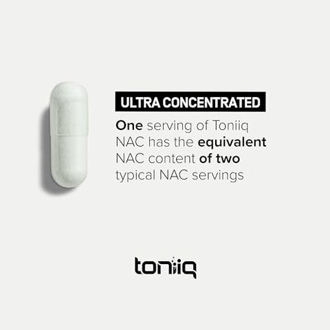 1300mg NAC – Suprimento de 2 Meses – Pureza Testada Mín. 98%% – Suplemento de Cisteína NAC de Alta Potência e Bioacessível – 120 Cápsulas Vegetarianas de N Acetil Cisteína – Testado em Laboratório TQ - Toniiq