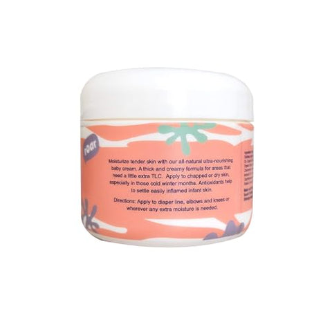 Creme Nourishing Baby Tiger Baby para Corpo e Rosto, Natural e Orgânico à Base de Plantas, Testado por Dermatologistas e Pediatras, 60 ml