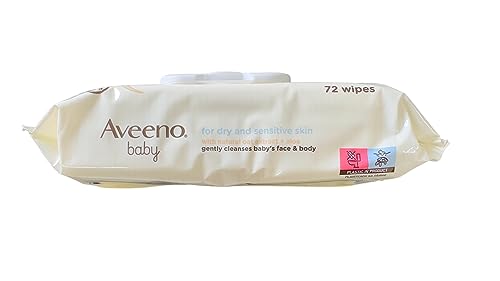 Aveeno - AVEENO Baby Lenços Umedecidos Diários – Limpeza Suave e Eficiente – Essenciais para Bebês – 72 Lenços, Tampa em Cada Embalagem, Pacote com 6 (432 Lenços no Total)