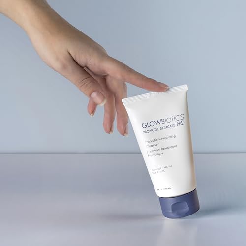 Probiótico Revitalizante: Limpeza Diária Hidratante para o Rosto, Remove Impurezas, Maquiagem e Óleo, Enriquecido com Peptídeos, Vitamina E e Aloe Vera, 150ml - Glowbiotics