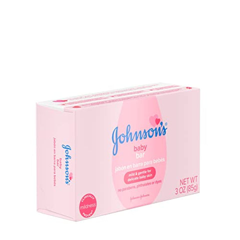 Johnson's Baby - Johnson’s Baby Sabonete em Barra, Suave para o Banho e Cuidados com a Pele do Bebê, Hipoalergênico e Testado por Dermatologistas, Livre de Parabenos, Ftalatos e Corantes, 85g (Embalagem com 6 unidades)