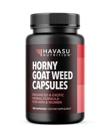 HAVASU NUTRITION - Horny Goat Weed para Homens e Mulheres – Suporte Extra Forte ao Desempenho com Extrato de Raiz de Maca