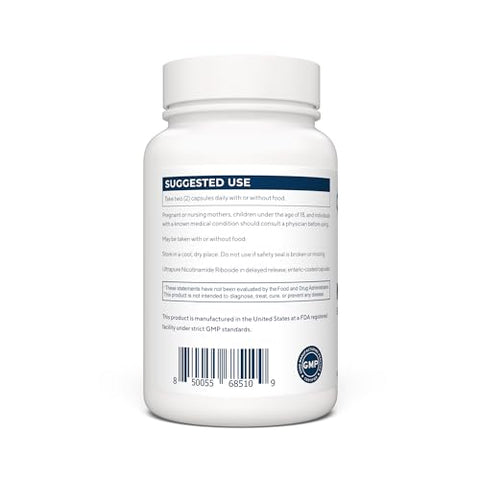 Renue By Science - RENUE by Science Nicotinamide Riboside | Suplemento de Alta Potência de NAD | 60 Cápsulas Entéricas de Nicotinamida – 1000mg de Nicotinamida Riboside por Porção | Fabricado no