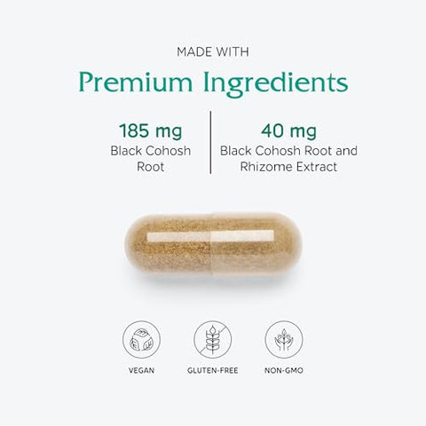 Black Cohosh – Extrato de Cimicifuga Plus, Vegano, 120 Cápsulas - Vitanica