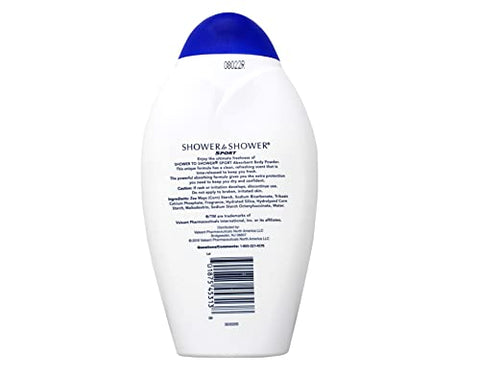 Shower To Shower - Pó Corporal Absorvente Esportivo, Frascos de 13-Ounce (Pack com 4)