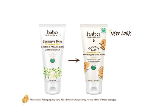 Babo Botanicals Bálsamo Milagroso Calmante para Bebês Sensíveis sem Fragrância – Orgânico Certificado pelo USDA – Pomada Multiuso com Azeite de Oliva