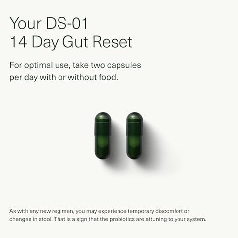 DS-01 14 Day Gut Reset – Prebiótico e Probiótico (28 Cápsulas) – 53,6 Bilhões de AFU – Saúde Digestiva, Saúde Intestinal e Recuperação Rápida do Intestino – Probióticos Multi-Cepas para Mulheres - Seed