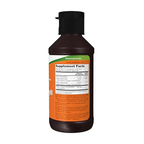 Suplementos, Clorofila Líquida Extra Forte, Sem Sabor, Desodorizador Interno*, Promove Limpeza*, Refresca o Hálito*, Concentração 4X, 118 mL - NOW Foods