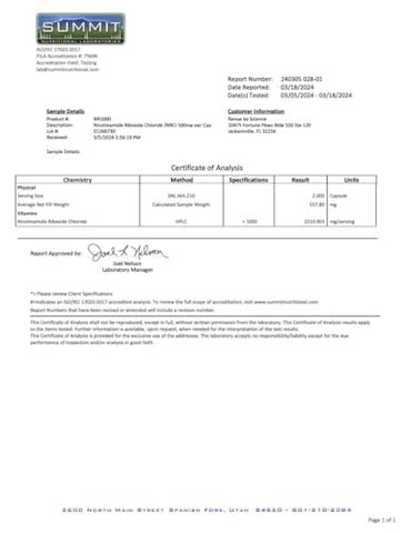 Renue By Science - RENUE by Science Nicotinamide Riboside | Suplemento de Alta Potência de NAD | 60 Cápsulas Entéricas de Nicotinamida – 1000mg de Nicotinamida Riboside por Porção | Fabricado no