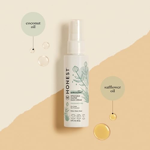 Spray Creme para Assaduras de Bebê The Honest Company | Calmante Hidratante Óxido de Zinco | Hipoalergênico, Testado por Dermatologistas, Livre de Crueldade | 60 ml