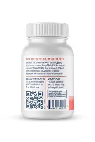 Óleo de Krill Antártico NativePath – Ômega-3 de Krill Selvagem com EPA e DHA – Suprimento de 90 Dias – Suporte para Articulações, Coração, Cérebro e Imunidade – Fórmula Pura, Sem