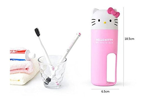 Hello Kitty Toothbrush - Conjunto Hello Kitty Escova de Dentes e Copos (Infantil a Adulto) (Branco) – Ideal para Cuidados Dentários