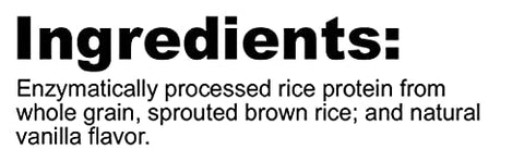 Proteína de Arroz com Baixo Teor de Carboidratos, Sabor Baunilha, 600g | Vegana, em Pó, Proteína Crua | Cultivada - NutriBiotic