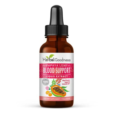 Herbal Papaya - Papaya Leaf Blood Support – Fórmula Premium com Glicerina para Saúde Cardiovascular e Circulação Sanguínea – 30ml – Livre de Glúten e Vegano