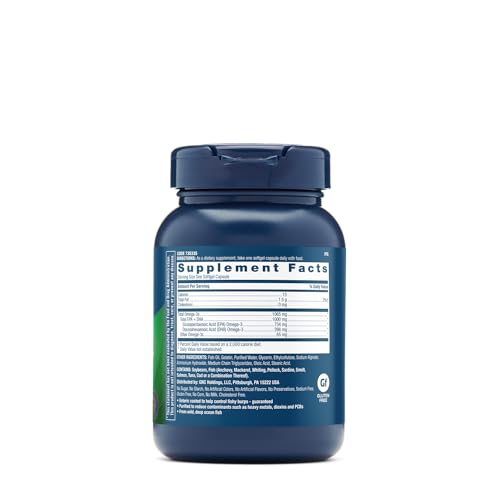 Ômega 3 Triplo Forte 1000mg, 60 Cápsulas, Suporte para Articulações, Pele, Olhos e Saúde Cardíaca - GNC