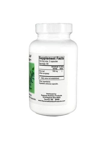 Supreme Nutrition Products - Supreme Nutrition – Cápsulas Vegetarianas de Folha de Oliveira Pura, 120 Unidades – Marca Supreme Nutrition