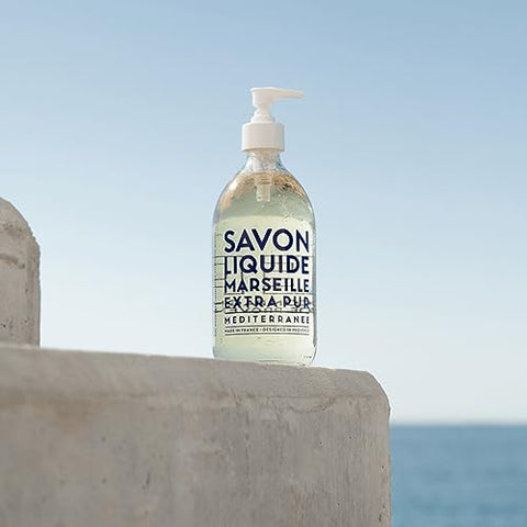 La Compagnie de Provence - Compagnie de Provence Sabonete Líquido Extra Puro de Marseille – Mar Mediterrâneo – Frasco de Vidro com Bomba de 500ml