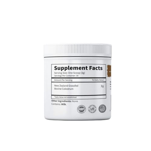 Colostro de Carne Bovina Alimentada com Capim – Suporte à Função Imunológica, Saúde Intestinal, Cabelo, Anti-Envelhecimento, Desempenho Atlético, Recuperação – 90g Pó sem Sabor, 3000mg por Porção - Primal Being