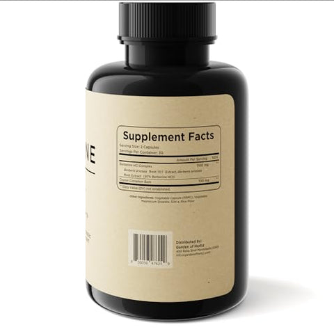 Garden of Herbz - Berberine 1200 Mg – Suplemento de Berberina HCL | Marca Berberine