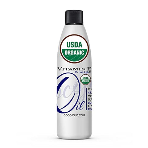 Dr Joe Lab - Óleo de Vitamina E Orgânico Dr. Joe Lab – Certificado USDA 100% Natural, 43.000 UI Não-OGM Vegano Cruelty-Free Para Rosto Pele Cabelo Corpo Unhas Cutículas Beleza – Hidratante Nutritivo