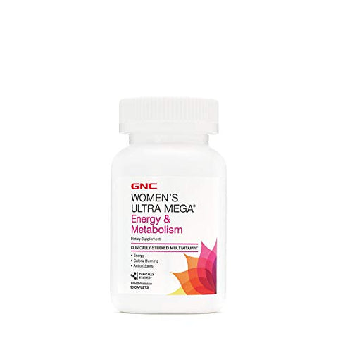 Ultra Mega Energia e Metabolismo para Mulheres, 90 Comprimidos, Aumenta Energia, Metabolismo e Queima de Calorias - GNC