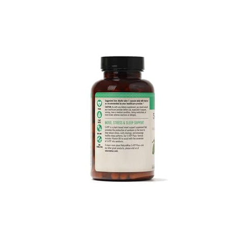 5-HTP 200mg: Suporte ao Humor, Auxílio Natural ao Sono, Promove Hábitos Alimentares Saudáveis, Cápsulas de Liberação Prolongada Fáceis de Digestão com Vitamina B6, Não-OGM (2 Meses) - NatureWise