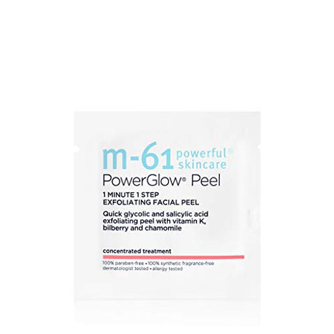 M 61 - M-61 PowerGlow® Peel – 10 Tratamentos – Peel de brilho esfoliante de 1 minuto e 1 passo com glicólico, vitamina K