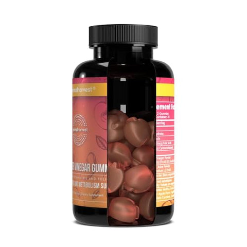 2 Pack, Gomas de Vinagre de Maçã Sem Açúcar, Beterraba e Romã para Apoiar a Imunidade, Digestão e Desintoxicação 750 MG (120 Unidades) - Primal Harvest