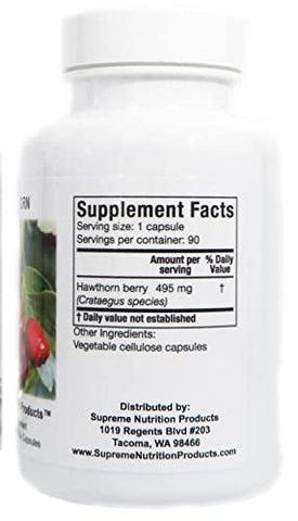 Supreme Nutrition Products - Supreme Nutrition – Cápsulas Vegetarianas de Espinheiro Branco Puro, 90 Unidades – Potencialize sua Saúde!