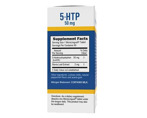 5-HTP 50 mg – Comprimidos MicroLingual de Dissolução Rápida, 60 un, Suporte Neurotransmissor, Promove Sono Repousante, Não-OGM - Superior Source